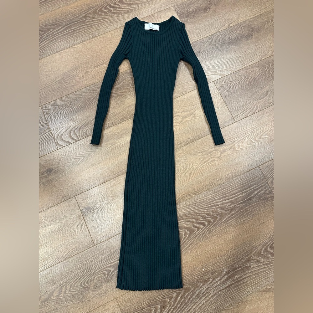 Dark Green RibKnit Bodycon Midaxi Dress (Pink Martini - The Ava Sweater Dress) - Picture 4 of 10